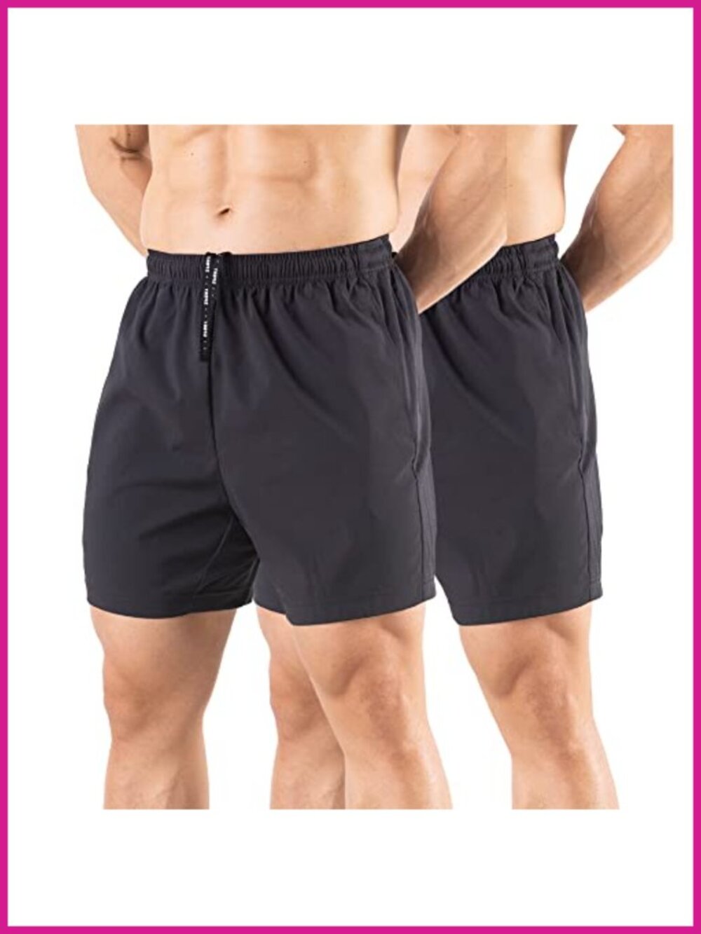Men's 5" Quick Dry Athletic Running Shorts with Zipper Pockets 2 Pack